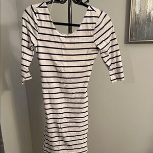 Striped Navy and White Dress
